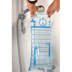 Sac débimètre souple pour douche et robinet - 1 à 18 litres/min.