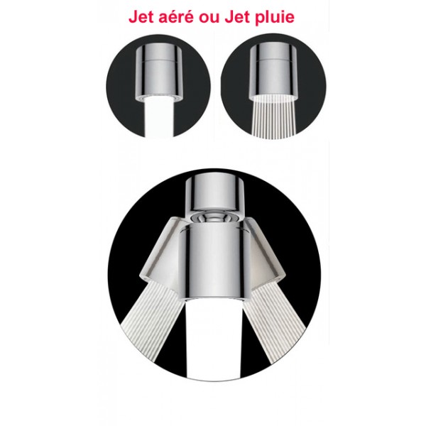 Brise-jet 2 jets serrable Flexible - 10 l/min.- col sans filetage