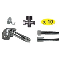 Kit douchette Bidet / Wc 1 " DYNA " - Eco 6 litres/min + Vanne 3 voies