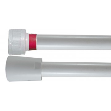 Flexible PVC Lisse 1.20 m - Blanc Collerette Rouge - Usage Unique - Qualité Alimentaire - Ecrous ABS blancs
