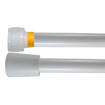 Flexible PVC Lisse 1.20 m - Blanc Collerette Jaune - Usage Unique - Qualité Alimentaire - Ecrous ABS blancs