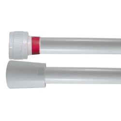 Flexible PVC Lisse 2.00 m - Blanc Collerette Rouge - Usage Unique - Qualité Alimentaire - Ecrous ABS blancs