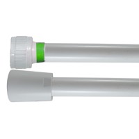 Flexible PVC Lisse 2.00 m - Blanc Collerette Verte - Usage Unique - Qualité Alimentaire - Ecrous ABS blancs