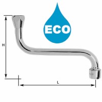 Bec dessous 1/2'' Eco - H120 / L150 mm - Portée plate - 8 litres/min. - Tube 14 - NF EN 246 