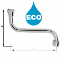 Bec dessous 1/2'' Eco - H120 / L150 mm - Portée plate - 8 litres/min. - Tube 14 - NF EN 246 