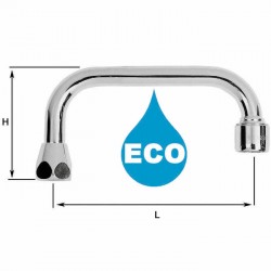 Bec poignée 1/2'' Eco - H80 / L150 mm - Portée plate - 8 litres/min. - Tube 14 - NF EN 246