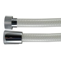 Flexible Renforcé Lave-bassin " ARMEX " - Blanc lisse - Qualité Médical - Ecrous Laiton - 1,50 m