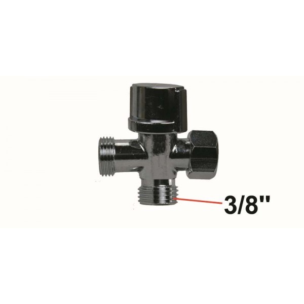 Robinet d'arrêt équerre WC - 3/8'' F / 3/8'' Mâle - Chromé