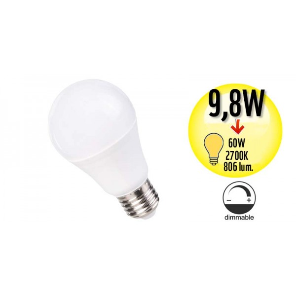 Ampoule LED type globe E27 8W 900lm lumière chaude 95mm dimmable