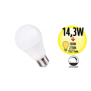 Ampoule à LED Globe - Culot E27 - 14,3W Equivalence 100W Dimmable - 2700K - A+