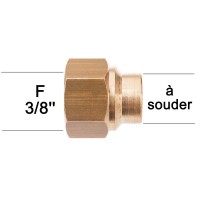 Manchon droit à souder - Laiton - Femelle 3/8" - Diamètre 14 mm - 270GCU