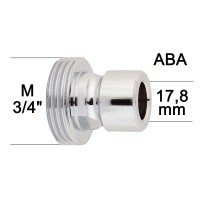 Adaptateur M3/4'' à Raccord ABA 17.8mm + joint CT