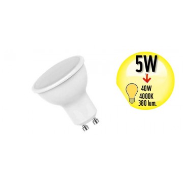 Ampoule à LED mini spot - Culot GU10 - 5W Equivalence 40W - 4000K - A+
