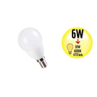 Ampoule à LED mini Globe - Culot E14 - 6W Equivalence 30W - 4000K - A+