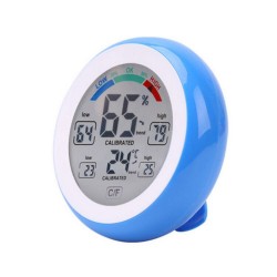 Thermomètre / Hygromètre Digital 10 fonctions - Temp. de -0° à +50°C - Humidité 20 à 95%RH - Bleu