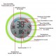Thermomètre / Hygromètre Digital 10 fonctions - Temp. de -0° à +50°C - Humidité 20 à 95%RH - Vert