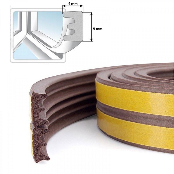 6m Marron Type D Joint Porte Fenêtre Isolant Froid et Phonique