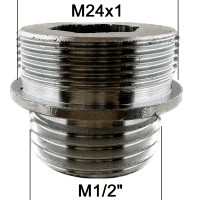 Adaptateur Robinet - Laiton Chromé - M24x100 à M1/2 - Ecoperl
