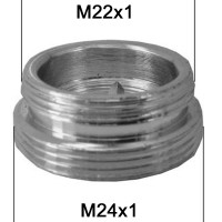 Adaptateur bague Robinet - Laiton Chromé - M22x100 à M24x100 - Ecoperl