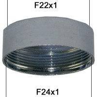 Adaptateur bague Robinet - Laiton Chromé - F24x100 à F22x100 - Ecoperl