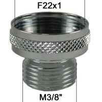 Adaptateur Robinet - Laiton Chromé - F22x100 à M3/8'' - Ecoperl