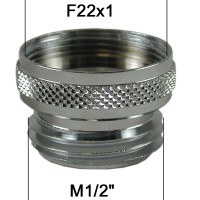 Adaptateur Robinet - Laiton Chromé - F22x100 à M1/2" - Ecoperl
