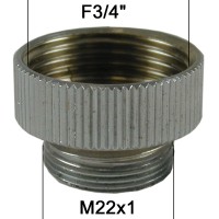 Adaptateur Robinet - Laiton Chromé - M22x100 à F3/4" - Ecoperl