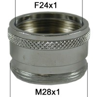 Adaptateur Robinet - Laiton Chromé - F24x100 à M28x100 - Ecoperl