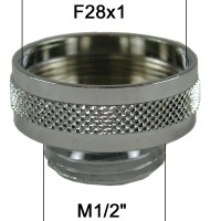 Adaptateur Robinet - Laiton Chromé - F28x100 à M1/2'' - Ecoperl