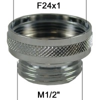 Adaptateur Robinet - Laiton Chromé - F24x100 à M1/2'' - Ecoperl