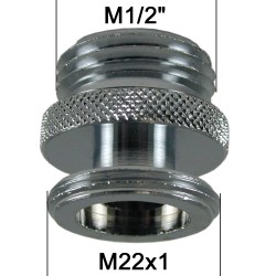Adaptateur Robinet - Laiton Chromé - M1/2 à M22x100 - épaulement + joint NBR