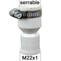 Adaptateur de serrage pour col sans filetage ABS souple - F22x100