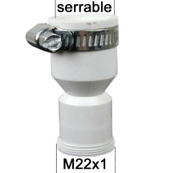 Adaptateur de serrage pour col sans filetage ABS souple - M22x100