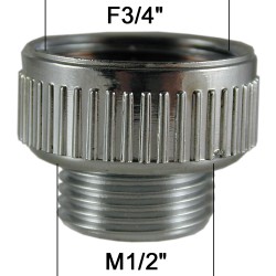 Adaptateur raccord ABS - F20x27 (3/4'') à M15x21 (1/2'')