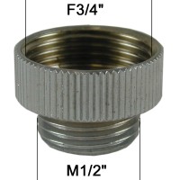 Adaptateur raccord Laiton - F20x27 (3/4'') à M15x21 (1/2'') - Ecoperl