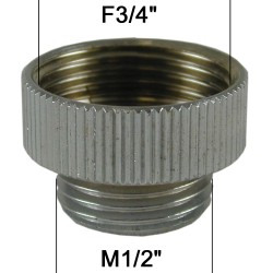 Adaptateur raccord Laiton - F20x27 (3/4'') à M15x21 (1/2'')