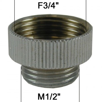 Adaptateur raccord Laiton - F20x27 (3/4'') à M15x21 (1/2'')