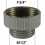 Adaptateur raccord Laiton - F20x27 (3/4'') à M15x21 (1/2'')