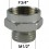 Adaptateur raccord Laiton - Hexagonal - F20x27 (3/4'') à M15x21 (1/2'')