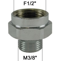 Adaptateur raccord Laiton - Hexagonal - F15x21 (1/2'') à M12x17 (3/8'') - Ecoperl