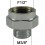 Adaptateur raccord Laiton - Hexagonal - F15x21 (1/2'') à  M12x17 (3/8'')