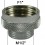 Adaptateur raccord Laiton - Moleté - F26x34 (1'') à M15x21 (1/2'')