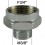 Adaptateur raccord Laiton - Hexagonal - F20x27 (3/4'') à M12x17 (3/8'')