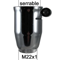 Adaptateur pour col sans filetage Laiton Chromé - M22x100 - Vis de serrage