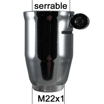 Adaptateur pour col sans filetage Laiton Chromé - M22x100 - Vis de serrage