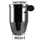 Adaptateur pour col sans filetage Laiton Chromé - M22x100 - Vis de serrage