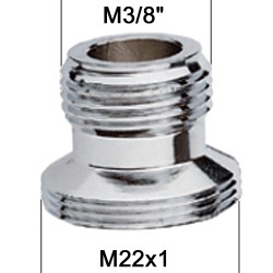 Adaptateur raccord Laiton - M3/8'' à M22x100