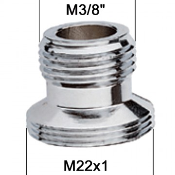 Adaptateur raccord Laiton - M3/8'' à M22x100