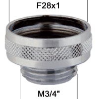 Adaptateur raccord Laiton - Moleté - F28x100 à M3/4''