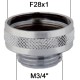 Adaptateur raccord Laiton - Moleté - F28x100 à M3/4''